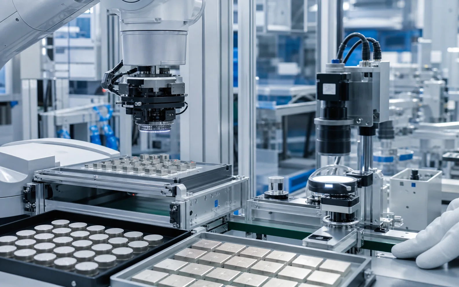 Nadir toprak mıknatıslarının robotik kalite kontrol hattı